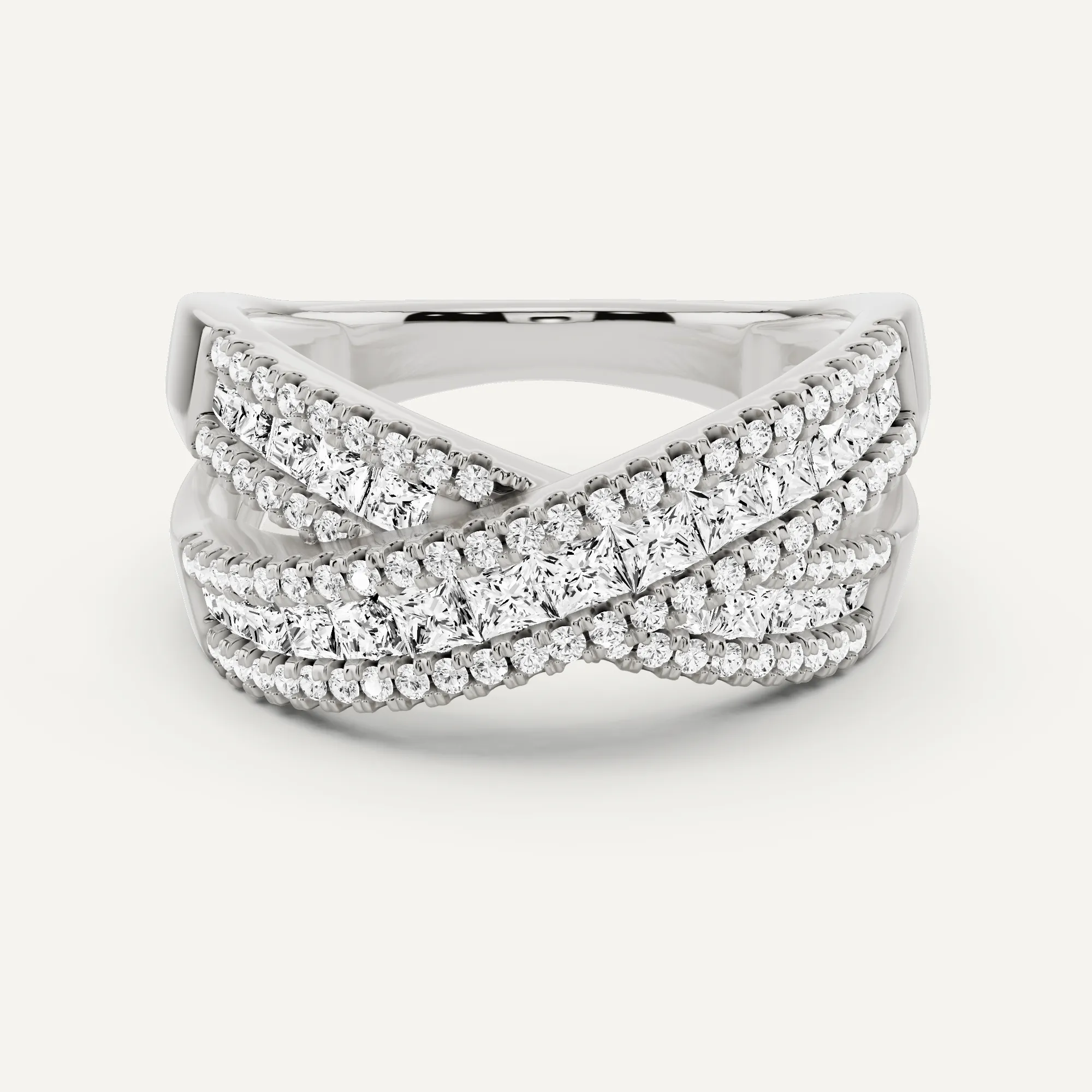 1 ctw Princess Diamond Crisscross Fashion Band