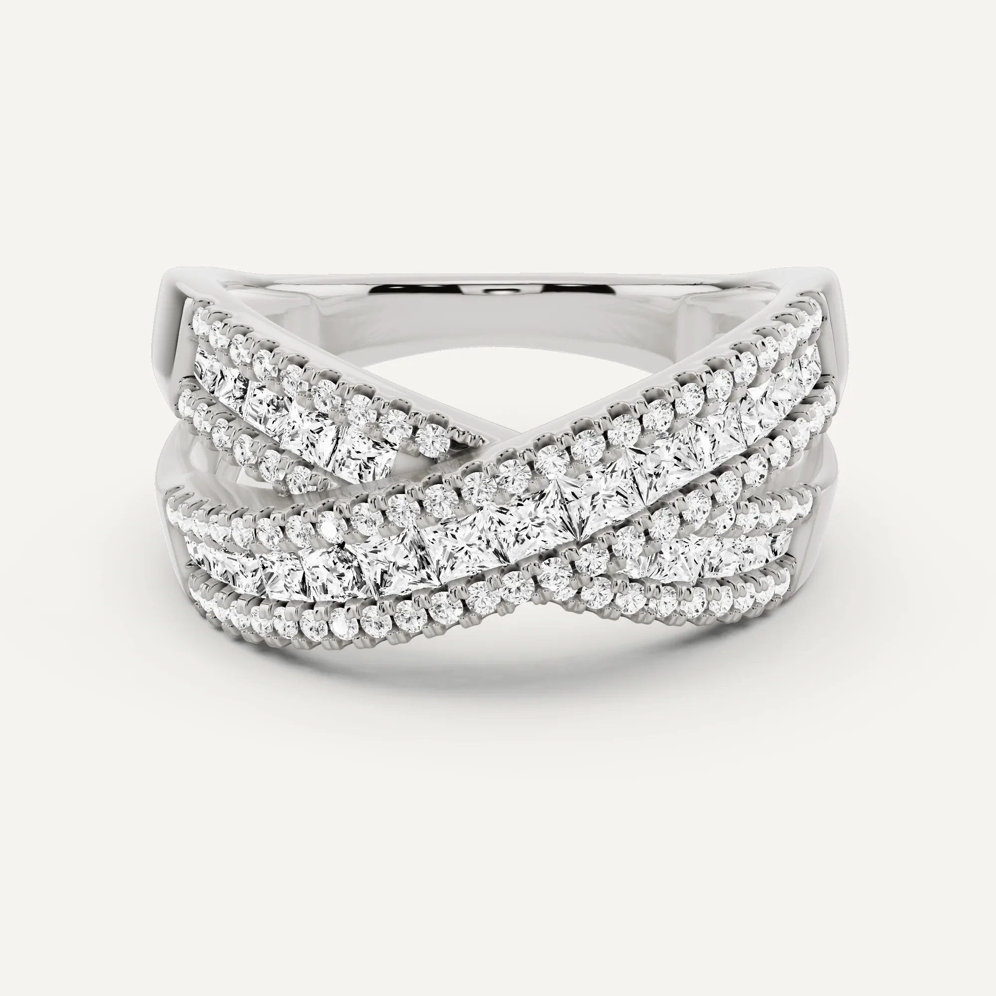 1 ctw Princess Diamond Crisscross Fashion Band