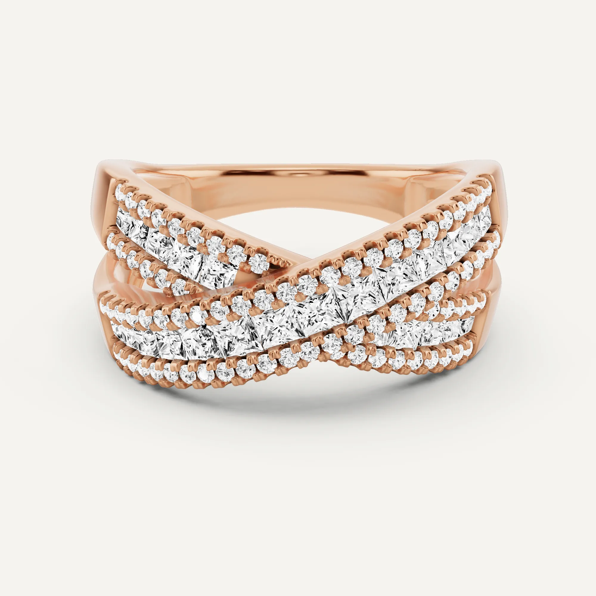 1 ctw Princess Diamond Crisscross Fashion Band