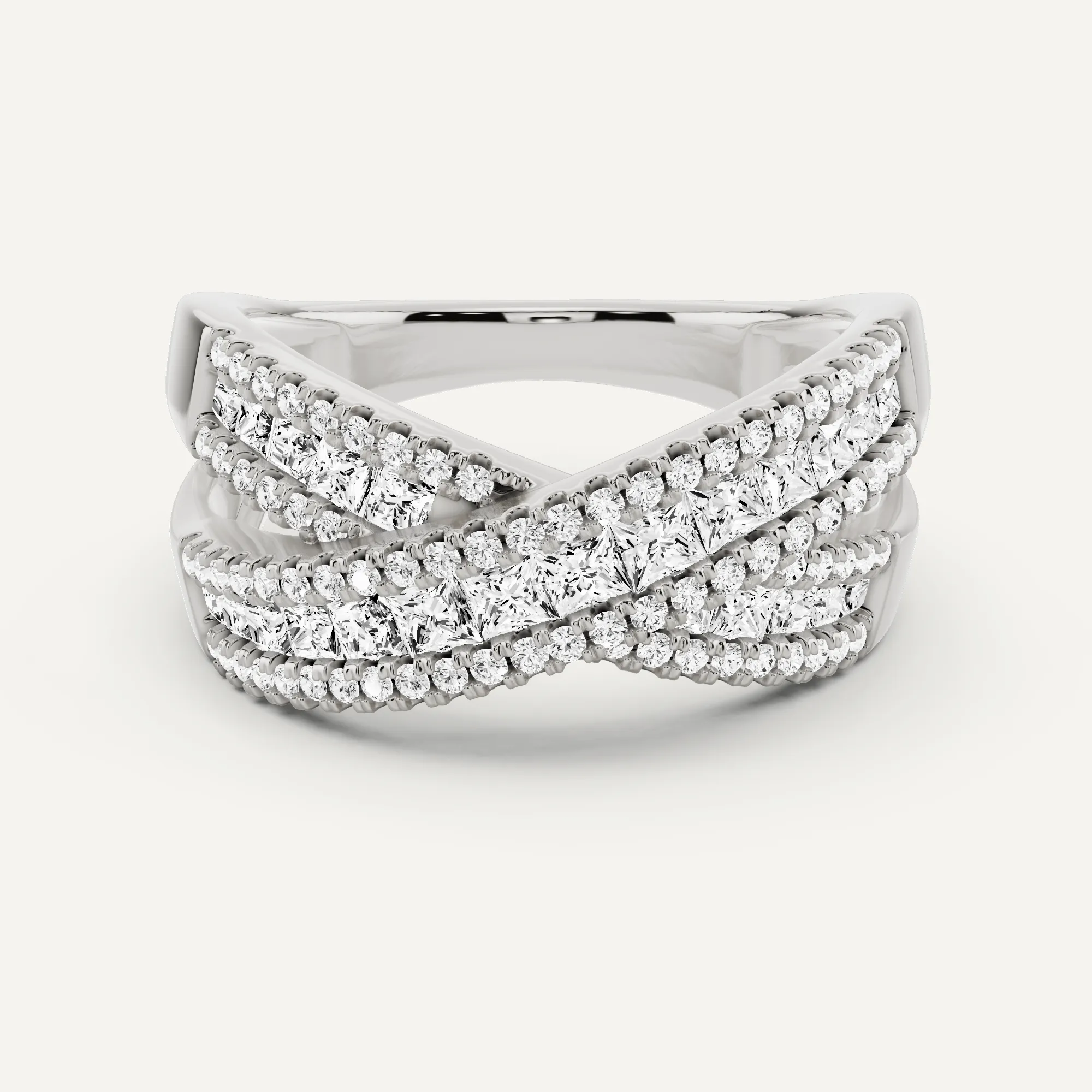 1 ctw Princess Diamond Crisscross Fashion Band