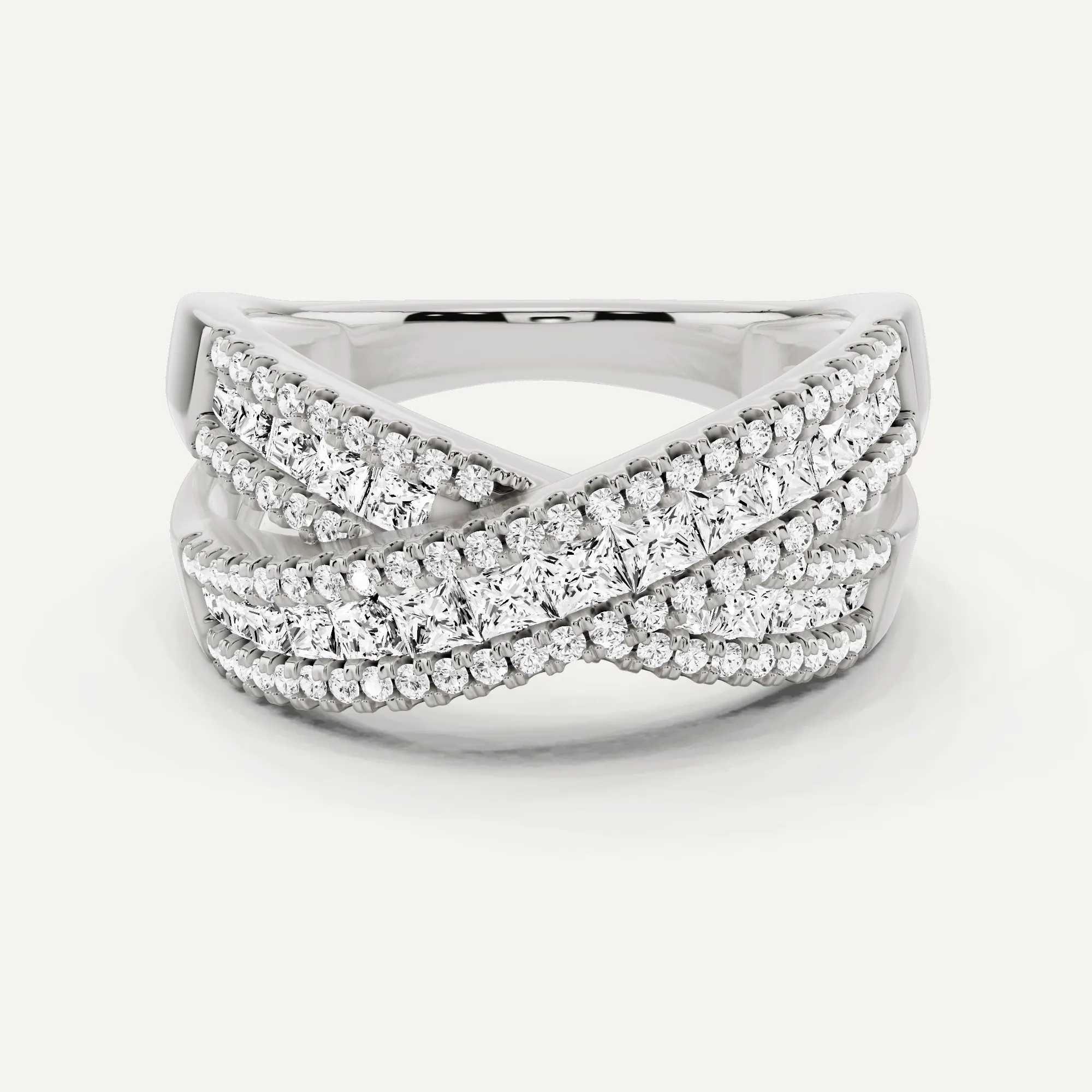 1 ctw Princess Diamond Crisscross Fashion Band