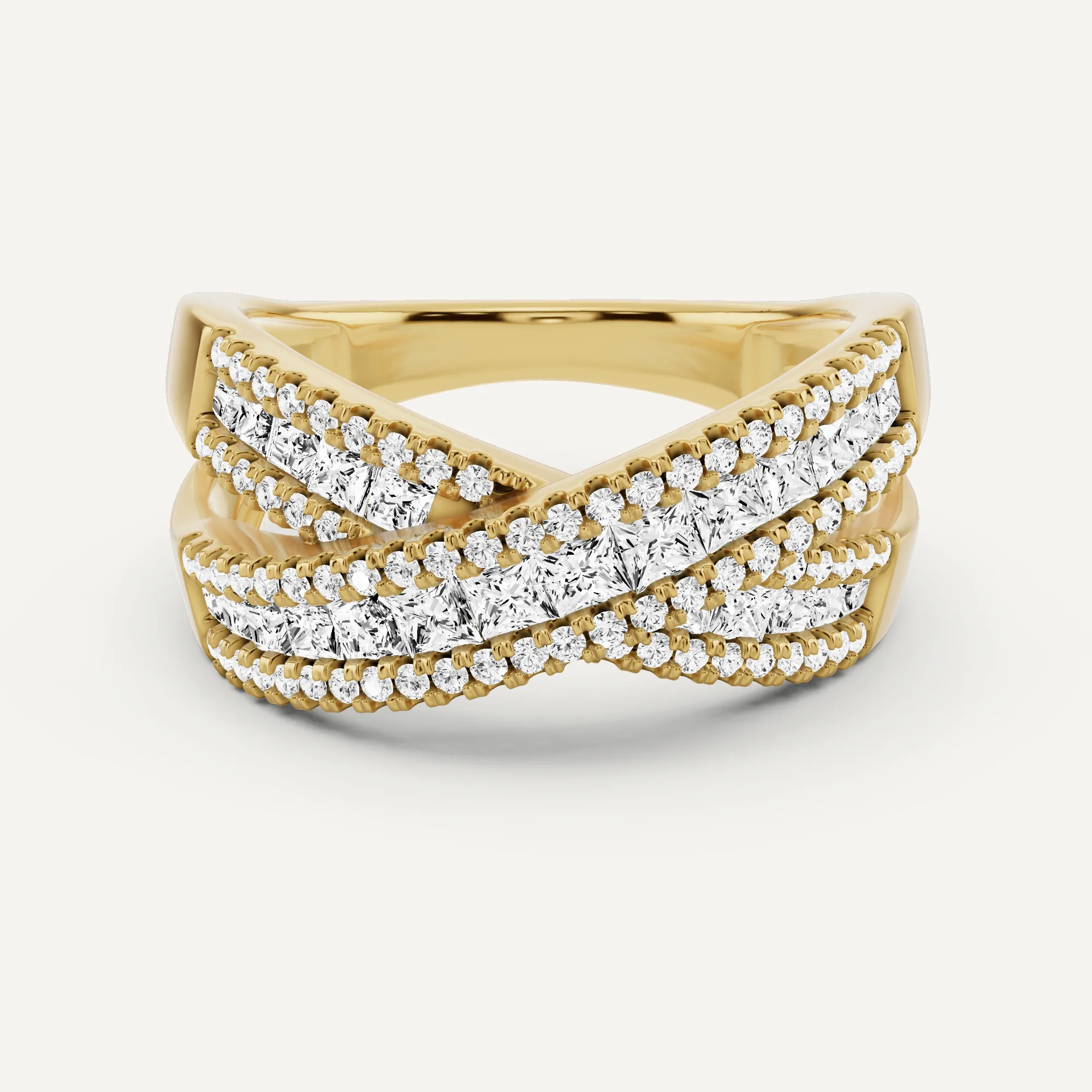 1 ctw Princess Diamond Crisscross Fashion Band