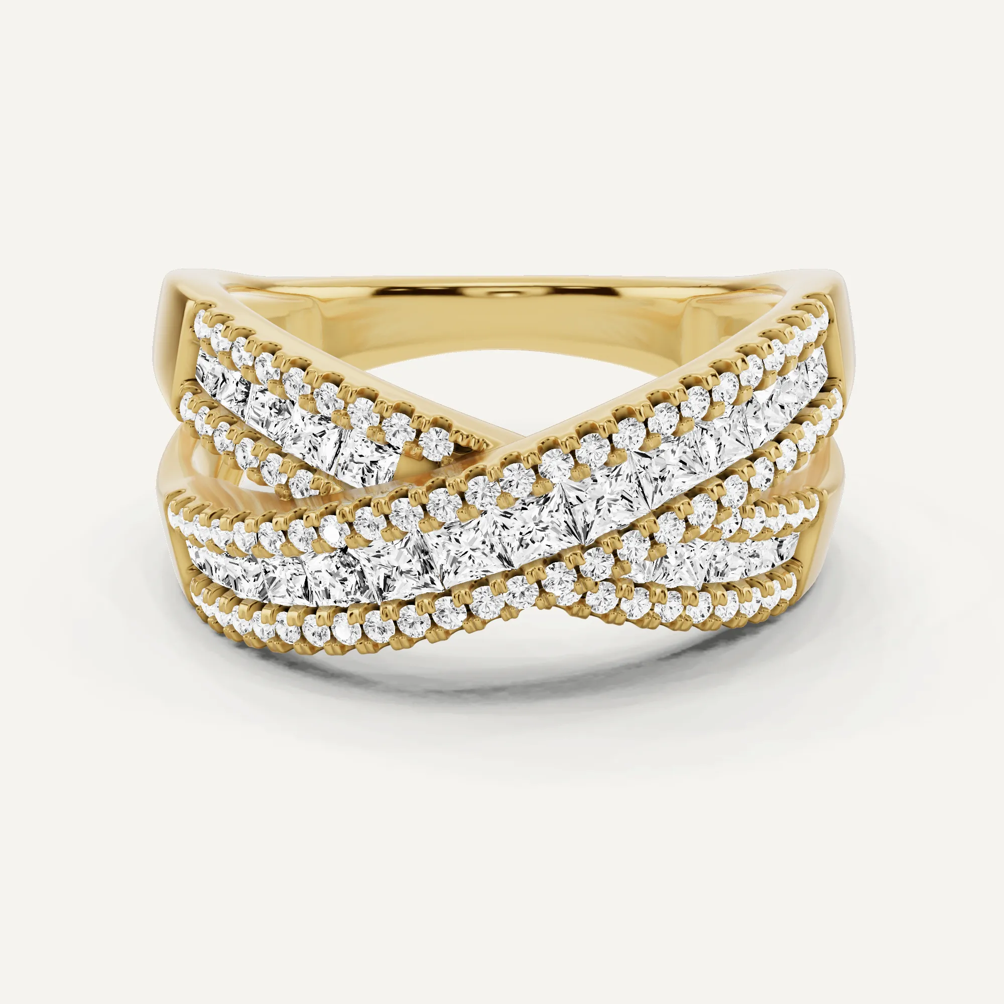 1 ctw Princess Diamond Crisscross Fashion Band