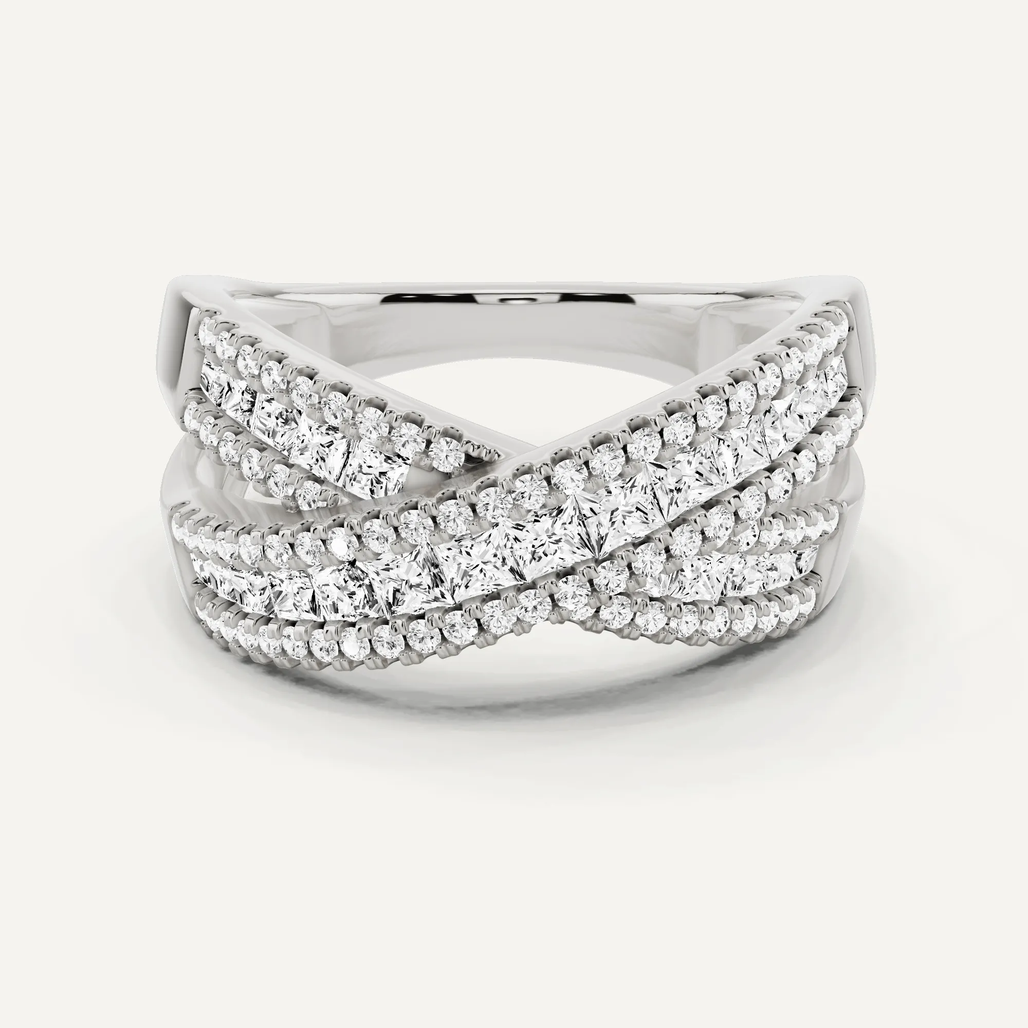 1 ctw Princess Diamond Crisscross Fashion Band