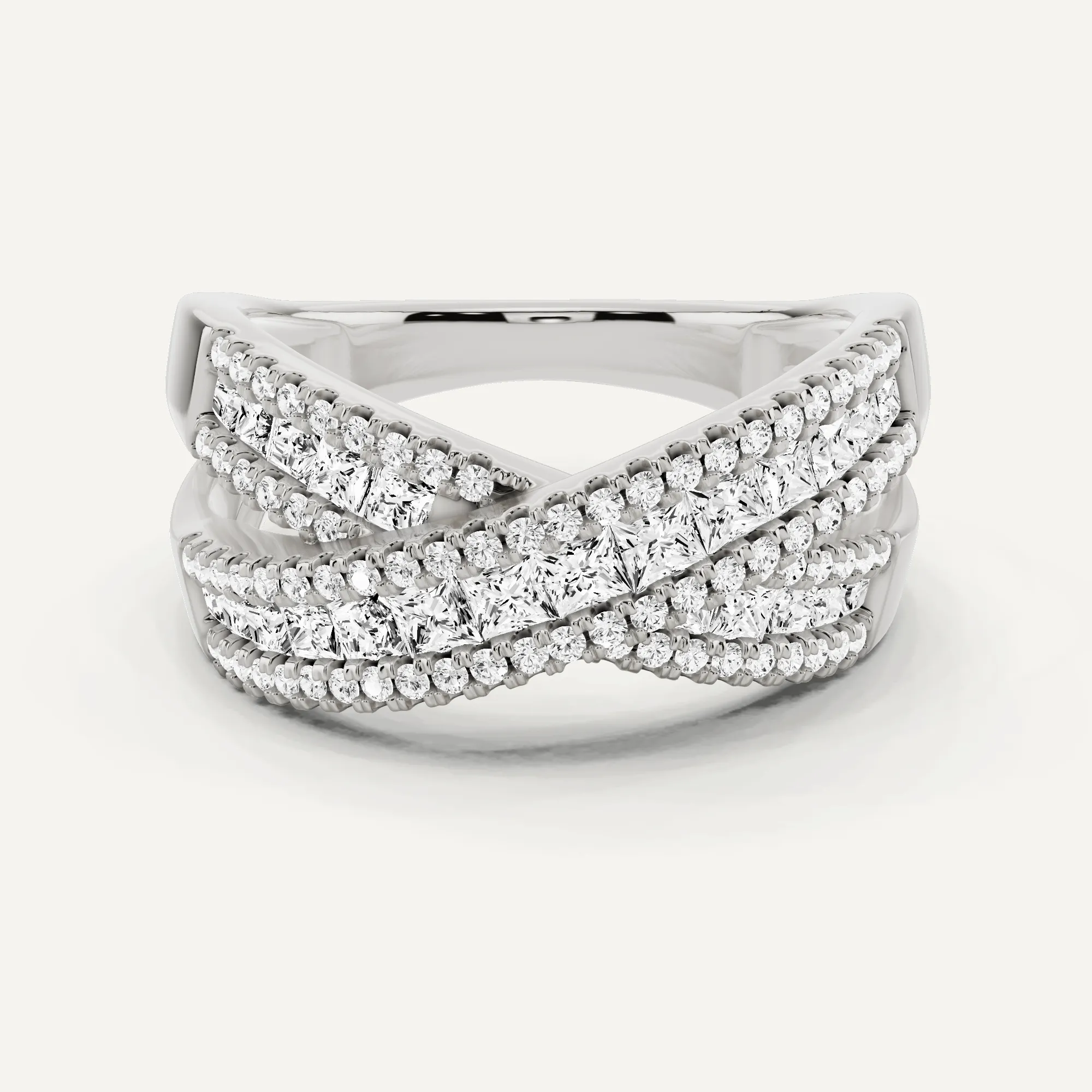 1 ctw Princess Diamond Crisscross Fashion Band