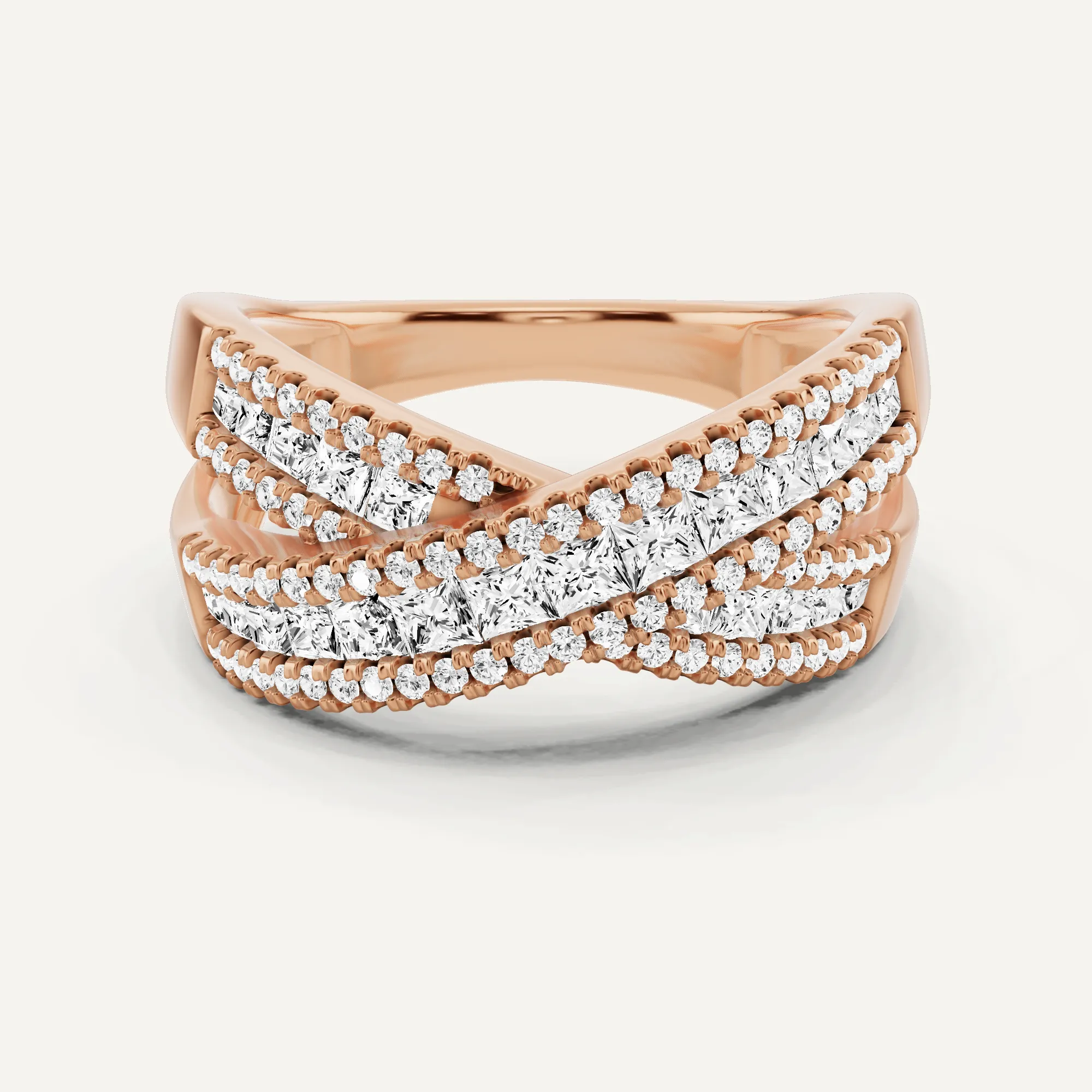 1 ctw Princess Diamond Crisscross Fashion Band