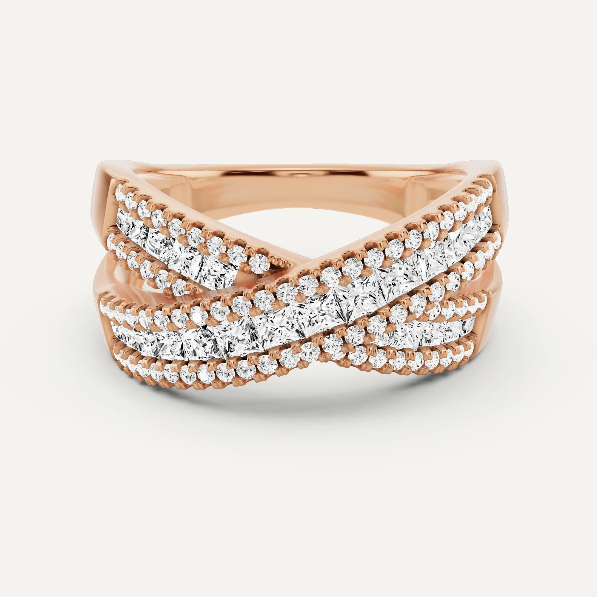 1 ctw Princess Diamond Crisscross Fashion Band