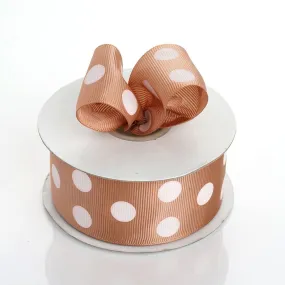 25 Yards 1.5" DIY Tan Grosgrain Polka Dot Ribbon Wedding Party Dress Favor Gift Craft