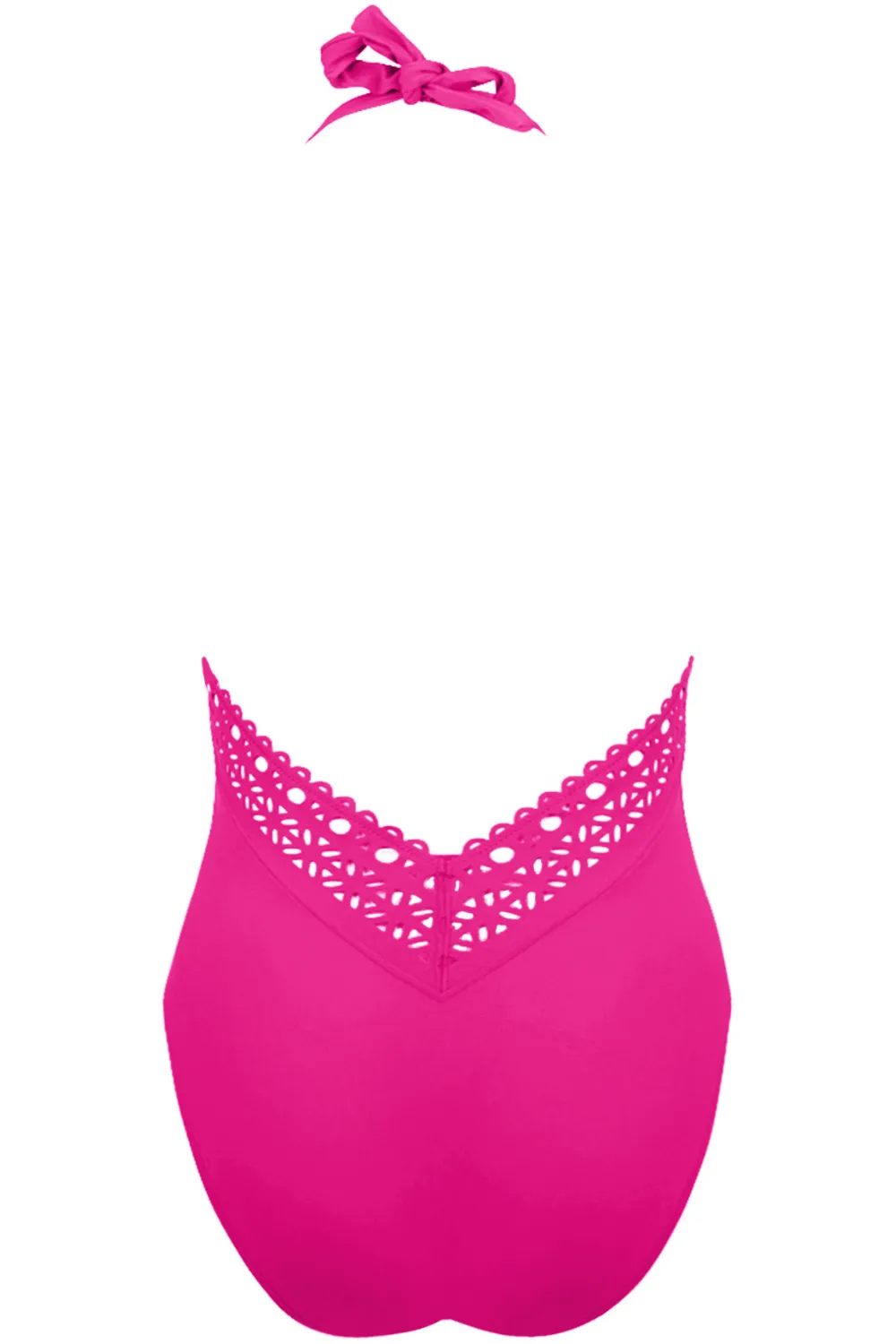 Ajourage Couture Open Back Halter Fuchsia Swimsuit