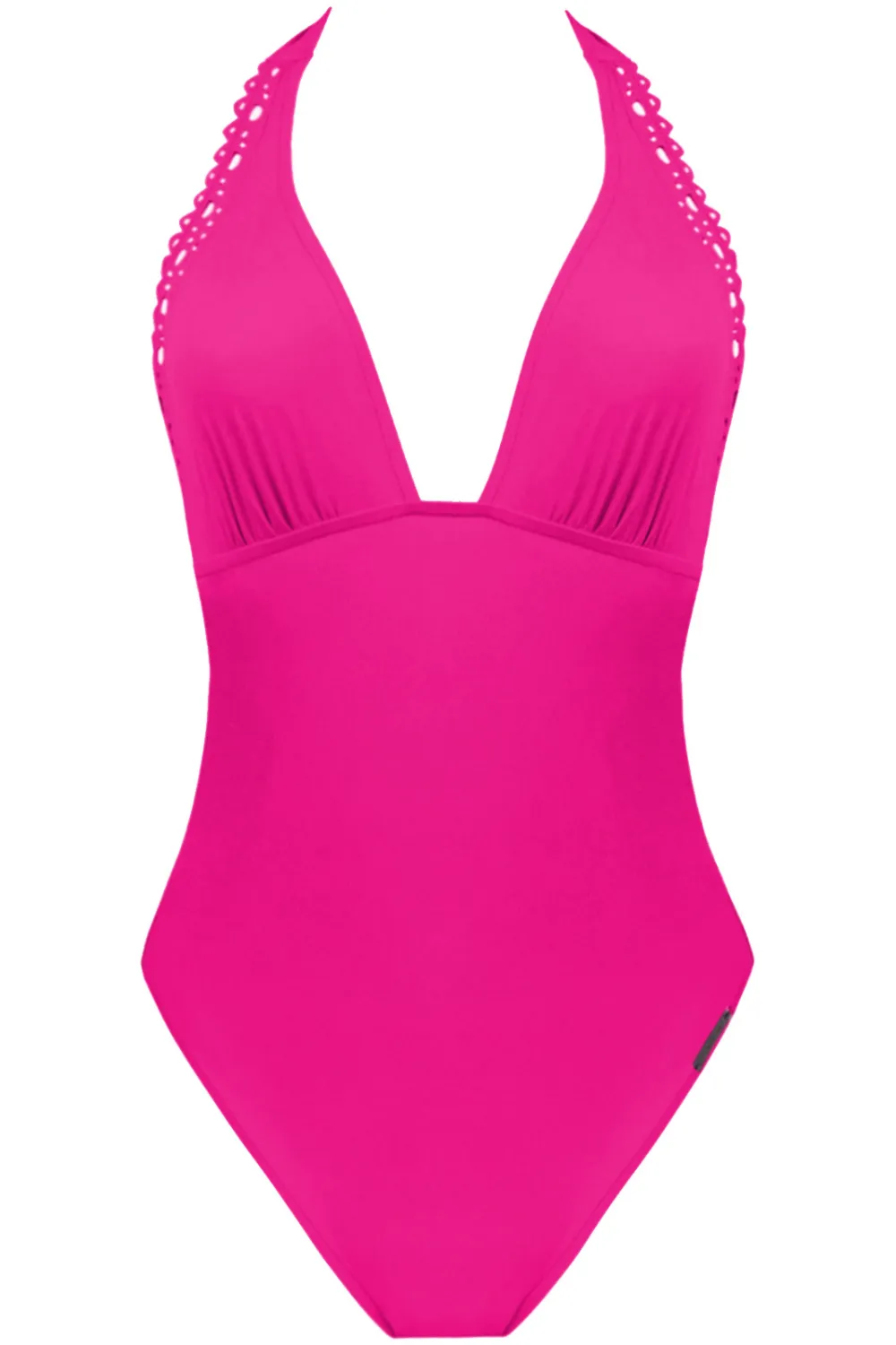 Ajourage Couture Open Back Halter Fuchsia Swimsuit
