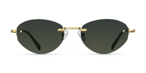 Amina Sunglasses Gold Olive