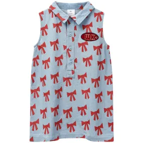 Amore Denim Dress in Setting Sun Bows by Wynken