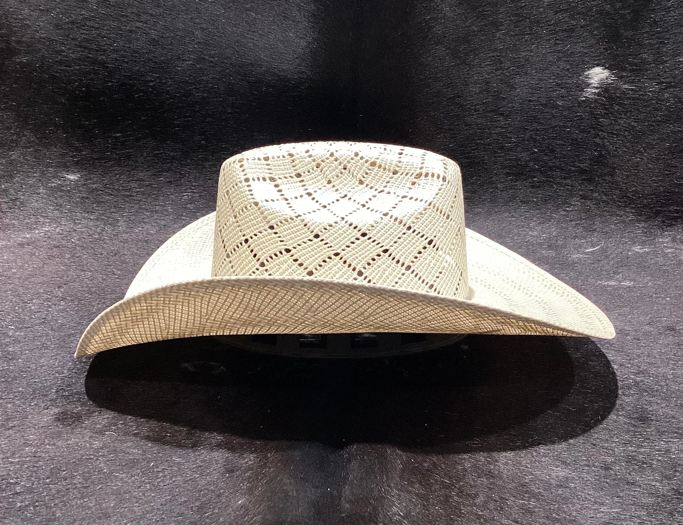 ATWOOD CHILDRESS MODIFIED LOW CROWN SHANTUNG STRAW COWBOY HAT
