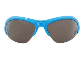 Balenciaga Shield-Frame Bio Injection Sunglasses Light Blue/Silver/Grey