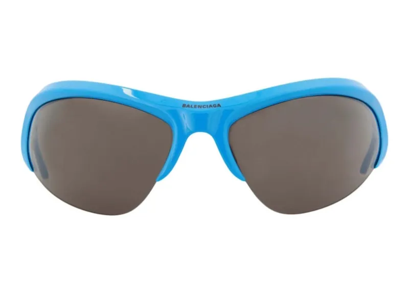 Balenciaga Shield-Frame Bio Injection Sunglasses Light Blue/Silver/Grey