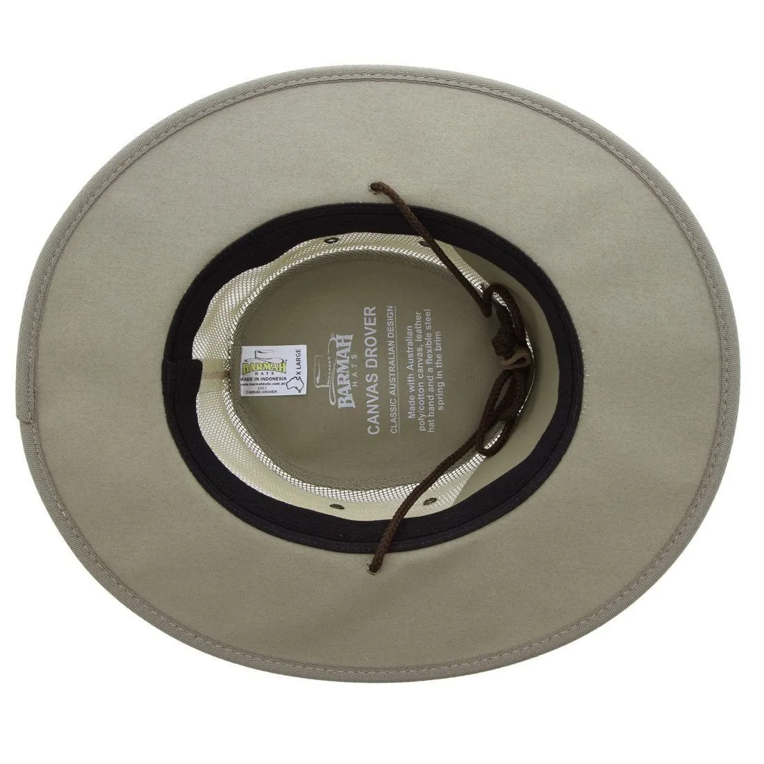 Barmah 1057KH Canvas Drover Airflow Hat - Khaki