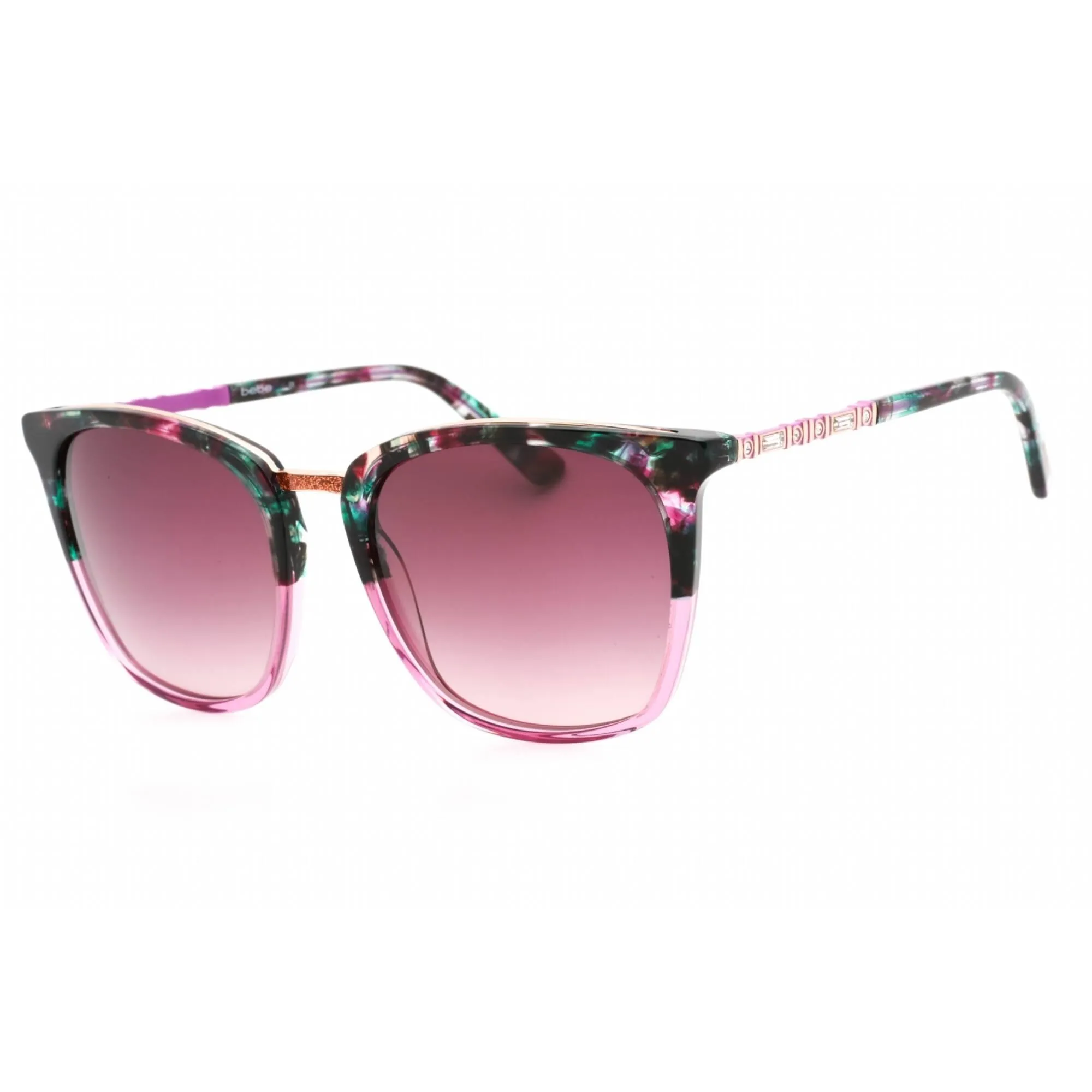 Bebe Women's Sunglasses - Fuchsia Gradient Full Rim Rectangular Frame | BB7232 500