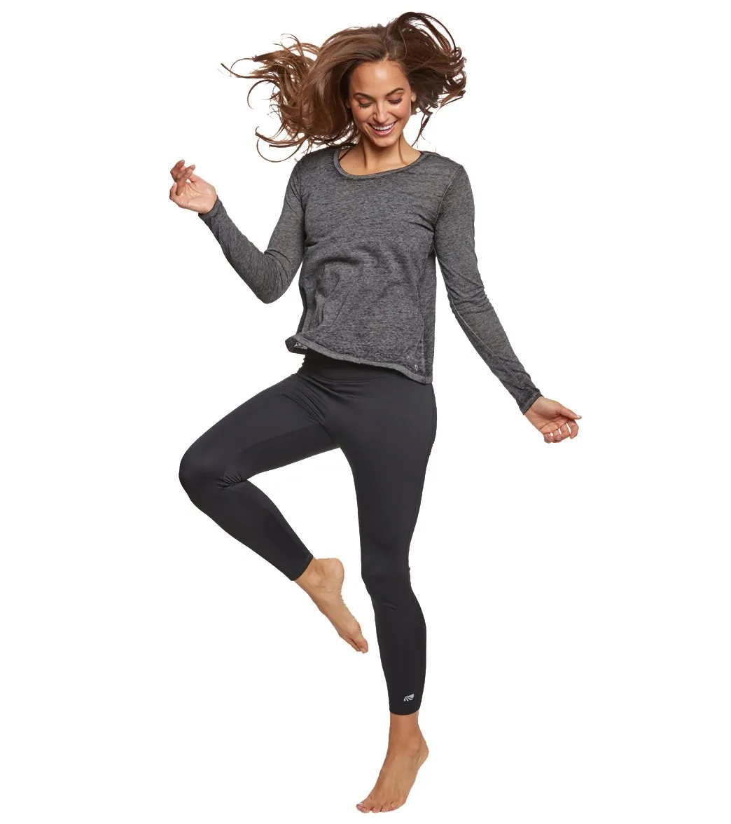 Betsey Johnson Wide Criss Cross Back Cutout Yoga Long Sleeve Tee