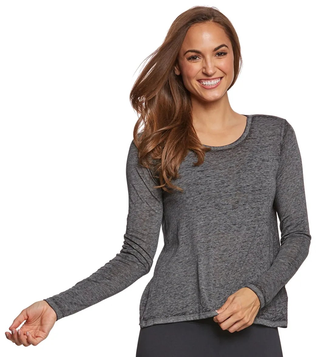 Betsey Johnson Wide Criss Cross Back Cutout Yoga Long Sleeve Tee