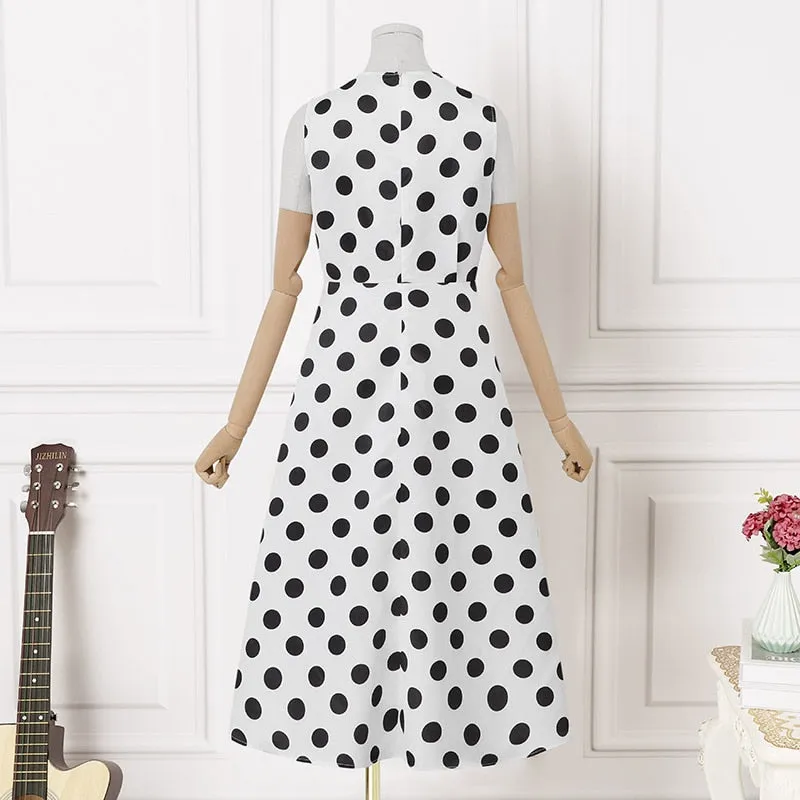 Bianca - Robe midi à pois