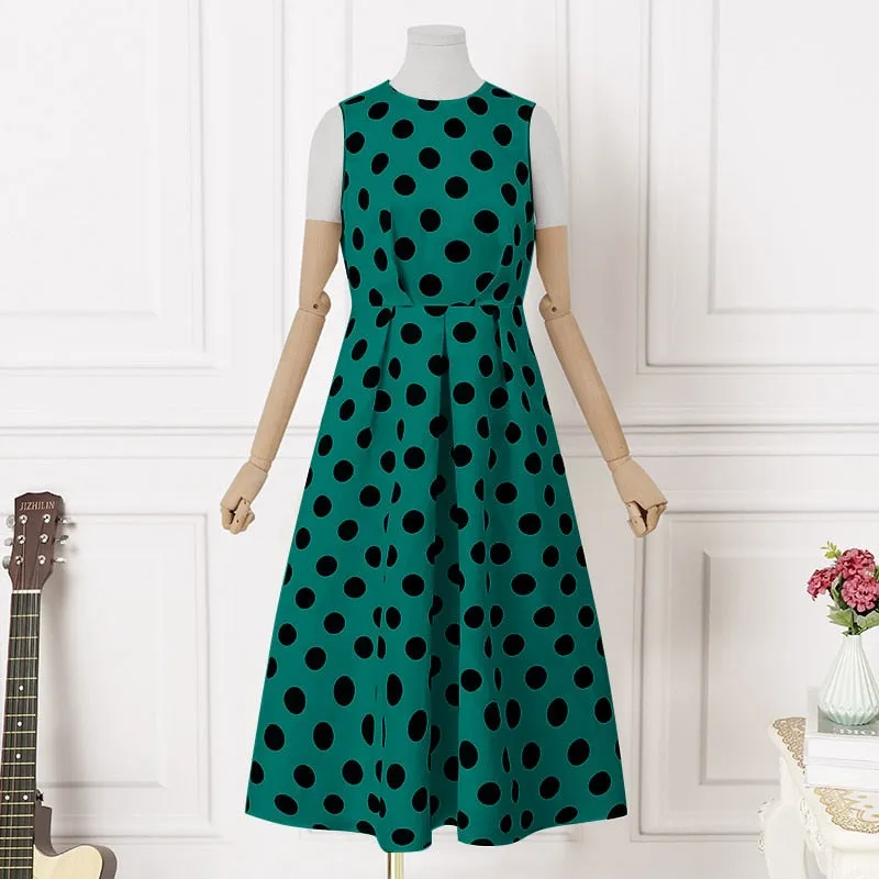 Bianca - Robe midi à pois