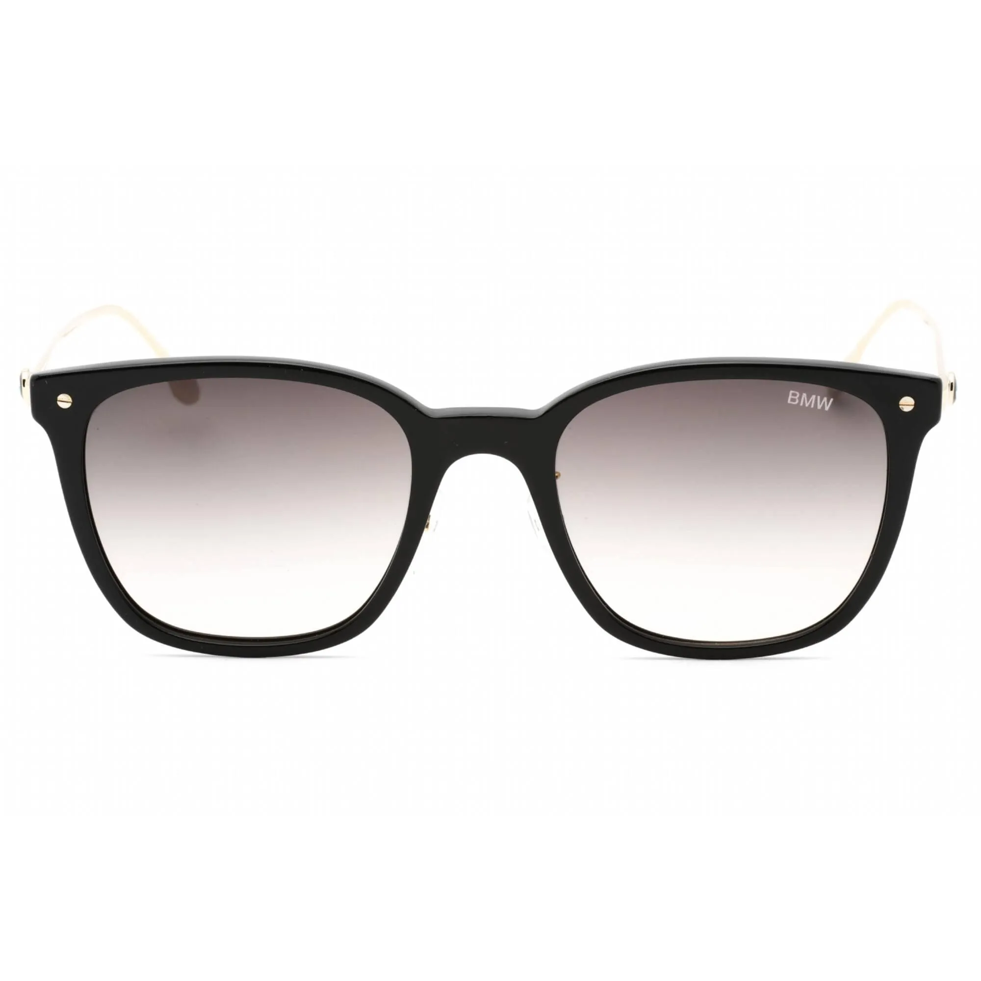 BMW Unisex Sunglasses - Shiny Black Plastic Full Rim Gradient Smoke Lens | BW0008 01B