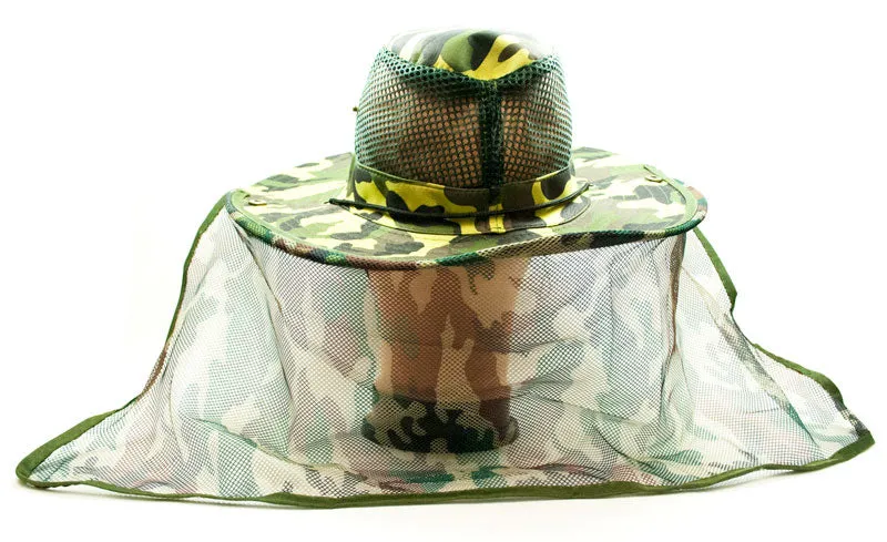 Camouflage Mesh Bucket Hats with Vented Neck Cover