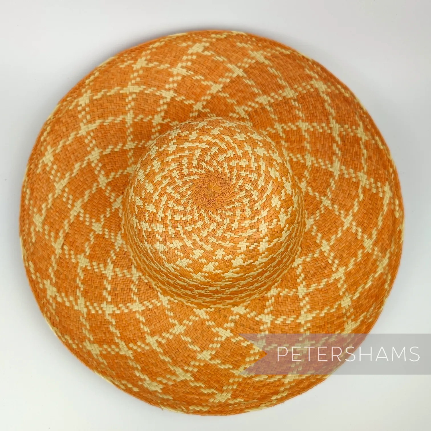 Classic Check Vintage Ecuador Panama Straw Capeline Hat Body - 12"