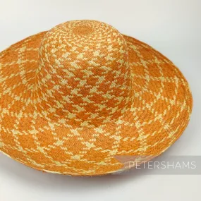 Classic Check Vintage Ecuador Panama Straw Capeline Hat Body - 12"