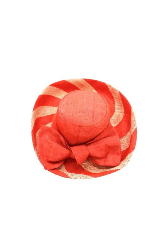 Coral Two-Tone 7" Wide Brim Straw Sun Hat