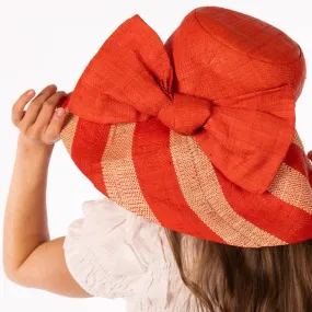 Coral Two-Tone 7" Wide Brim Straw Sun Hat