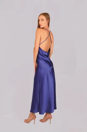 Crisscross Backless Wrap Satin