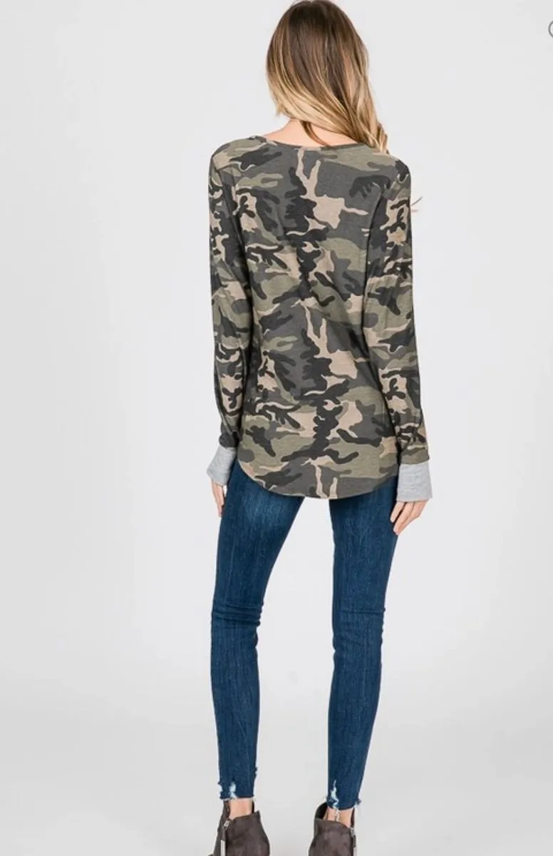 Crisscross Camo Top