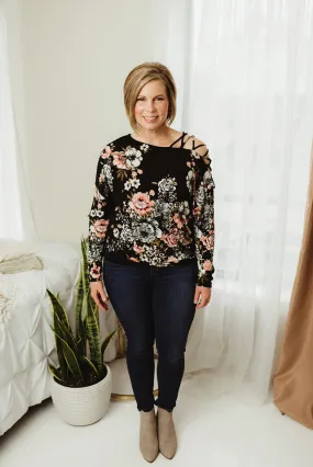 Crisscross Floral Boatneck