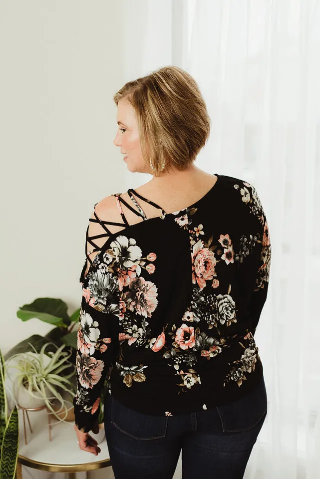 Crisscross Floral Boatneck