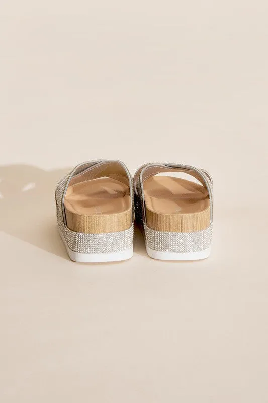 Crisscross Rhinestone Slides