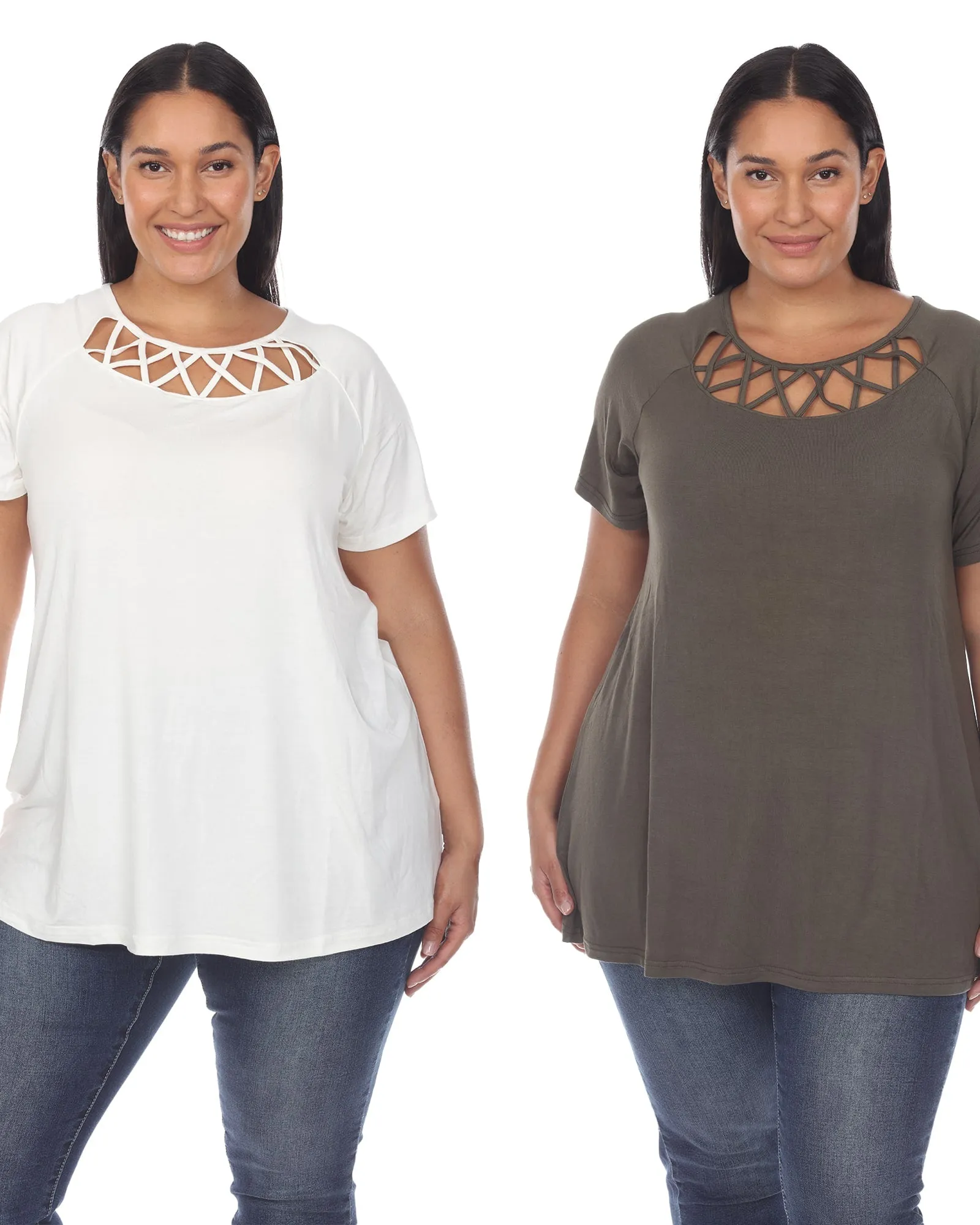Essential 2 Pack White Crisscross Top | White Olive