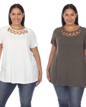 Essential 2 Pack White Crisscross Top | White Olive