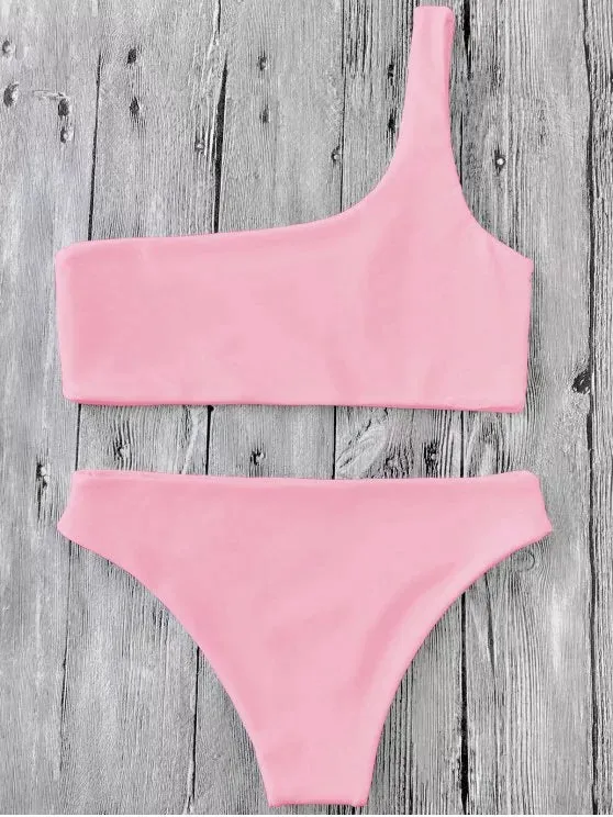 Fashion One Shoulder Bikini Set