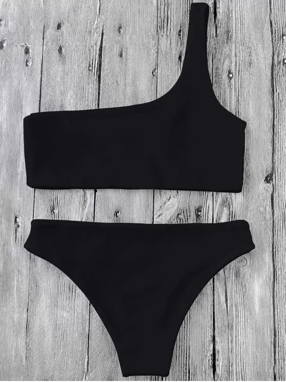 Fashion One Shoulder Bikini Set