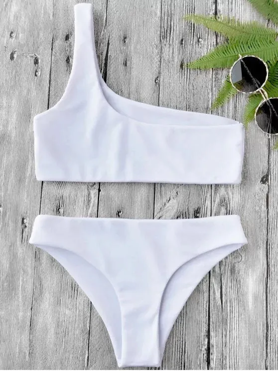 Fashion One Shoulder Bikini Set