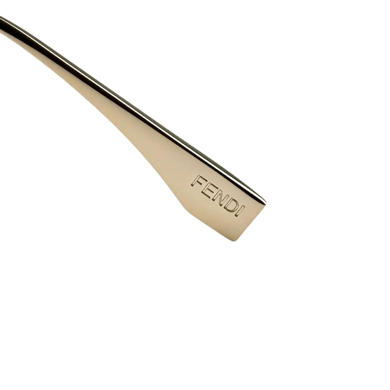 Fendi O'Lock Geometric Gold Metal Frame with Grey Lens Sunglasses 