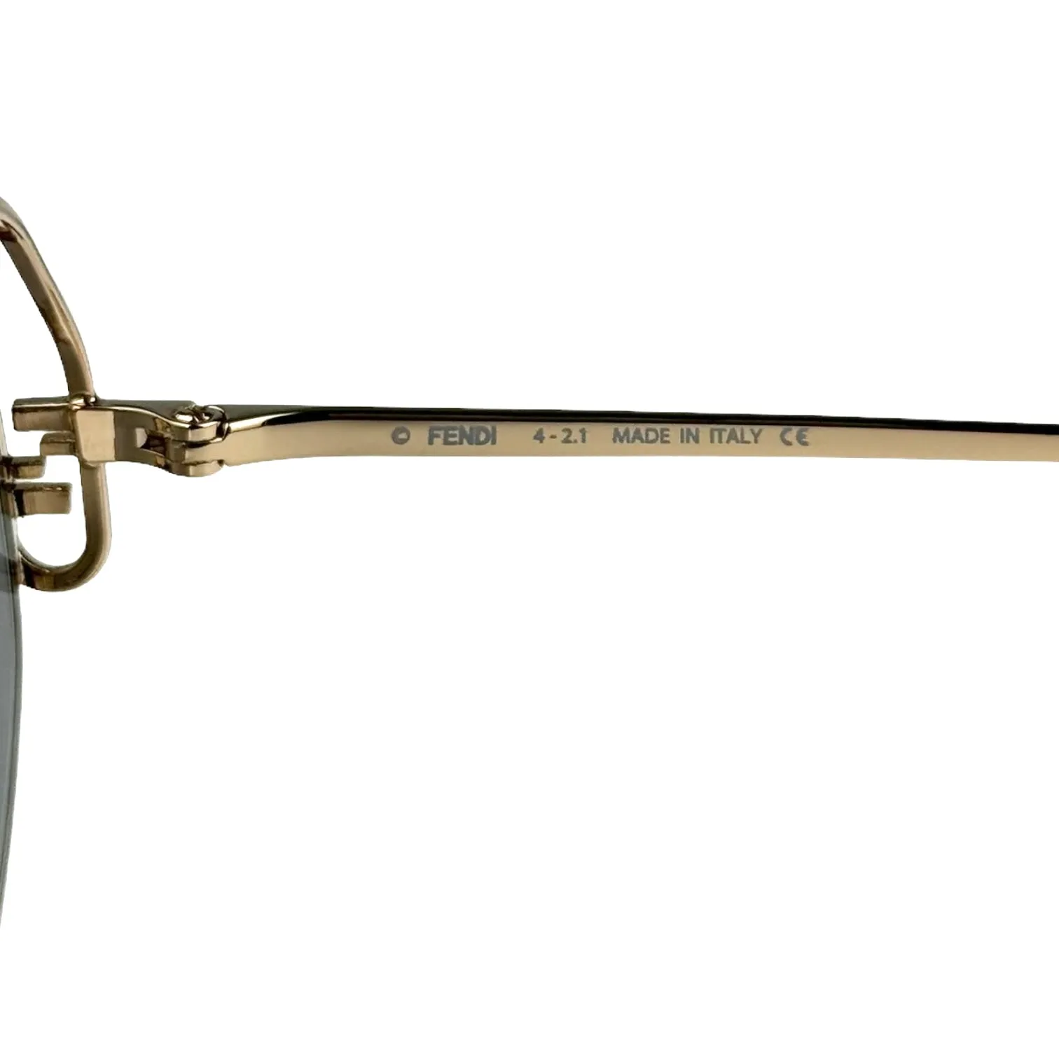 Fendi O'Lock Geometric Gold Metal Frame with Grey Lens Sunglasses 