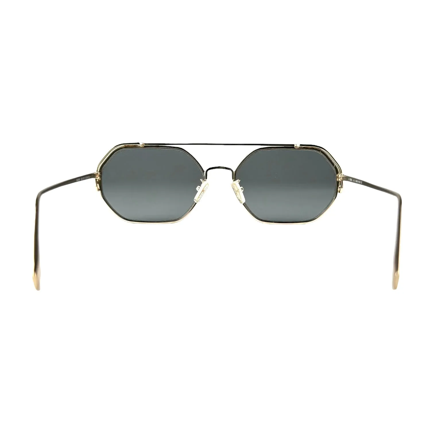 Fendi O'Lock Geometric Gold Metal Frame with Grey Lens Sunglasses 