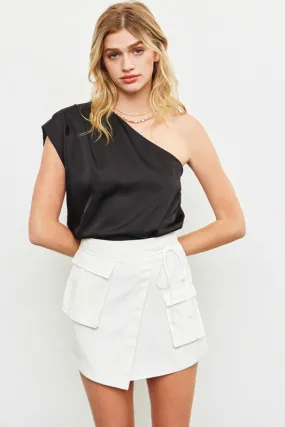 FINAL SALE!! Isabele One Shoulder Top in Black