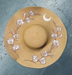 Floppy Sun Hat - XL Brim - Caramel Orchids