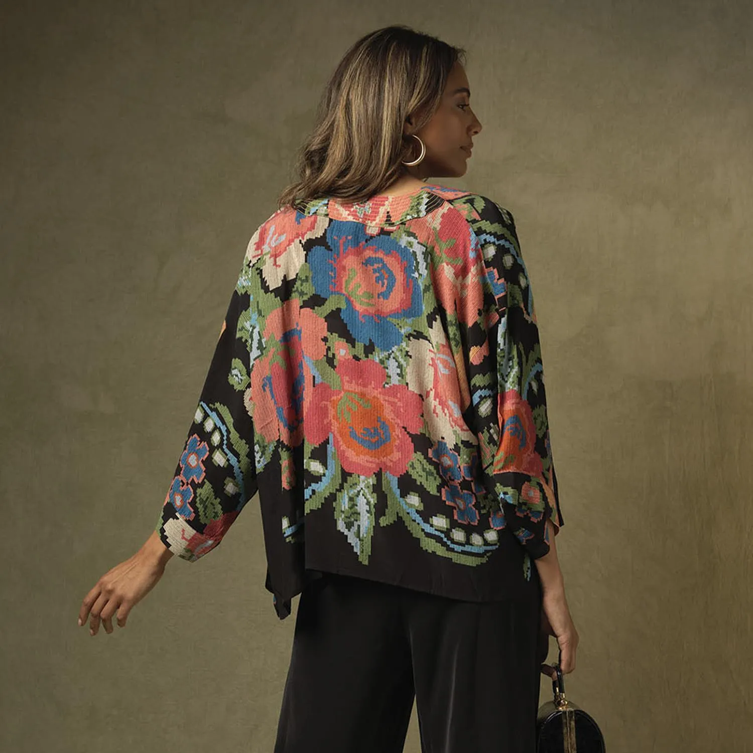Floral Arch Short Kimono