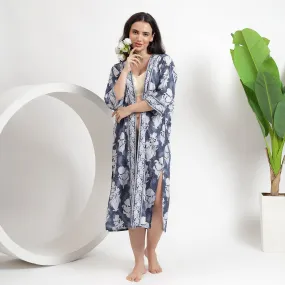 Floral Printed Cotton Robes | Beachwear Dress for Women
