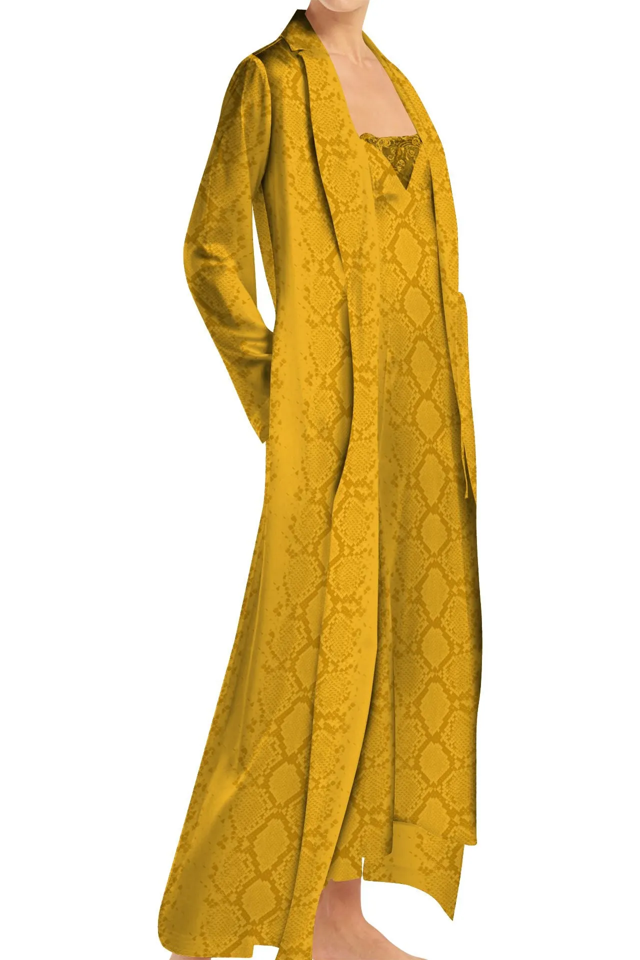 Full Length Wrap Dress Made with Cupro