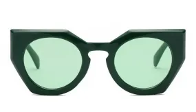 Geometric Cat Eye Sunglasses in Green